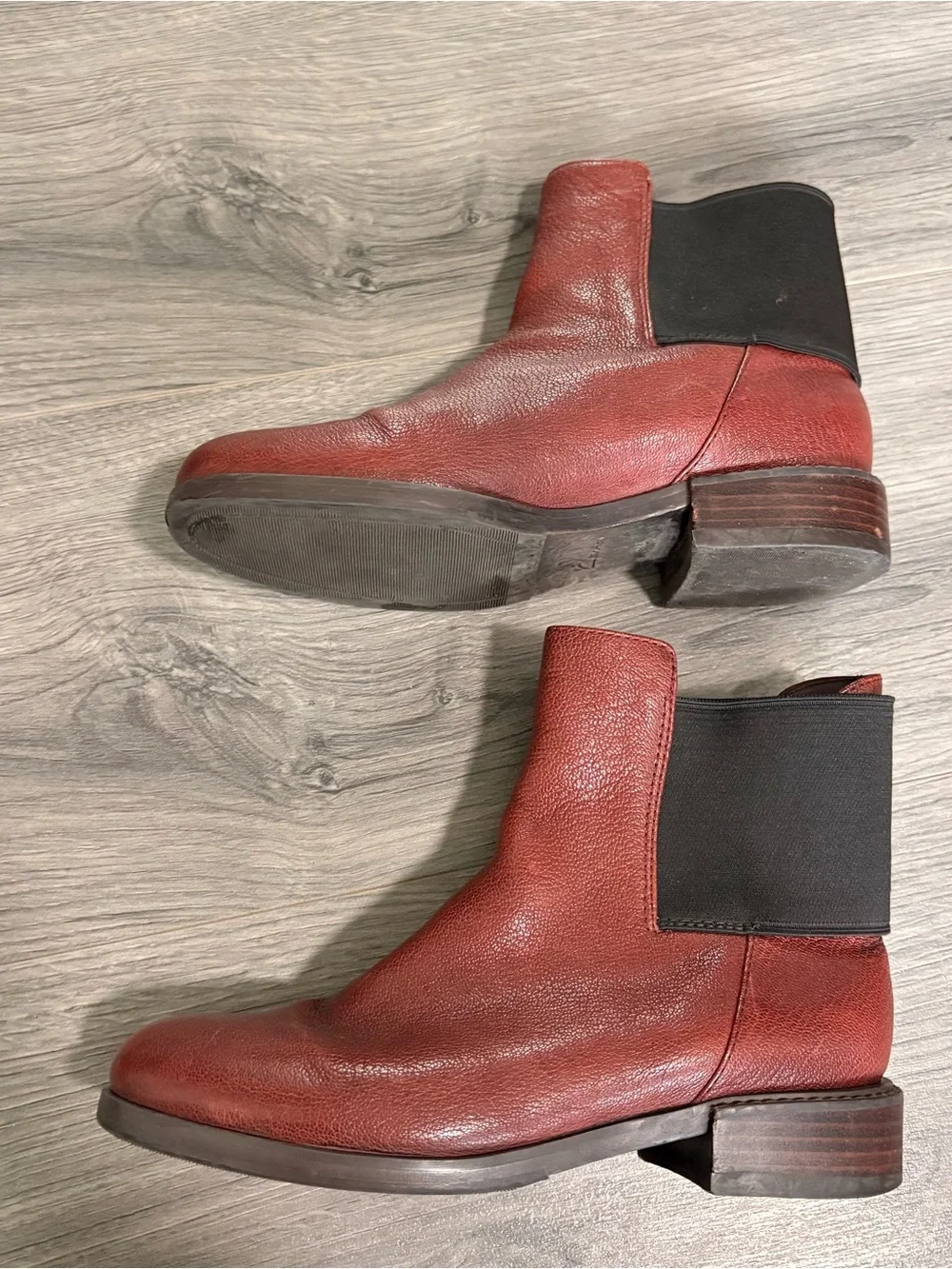 Clarks Women's Marquette Wish Style Leather Boots in Burgundy
